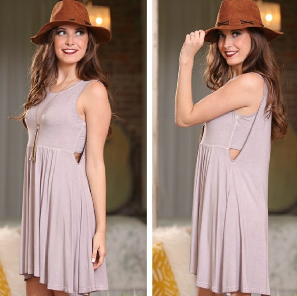 Vintage Wash Lilac Babydoll Sleeveless Dress - Picture 3 of 3